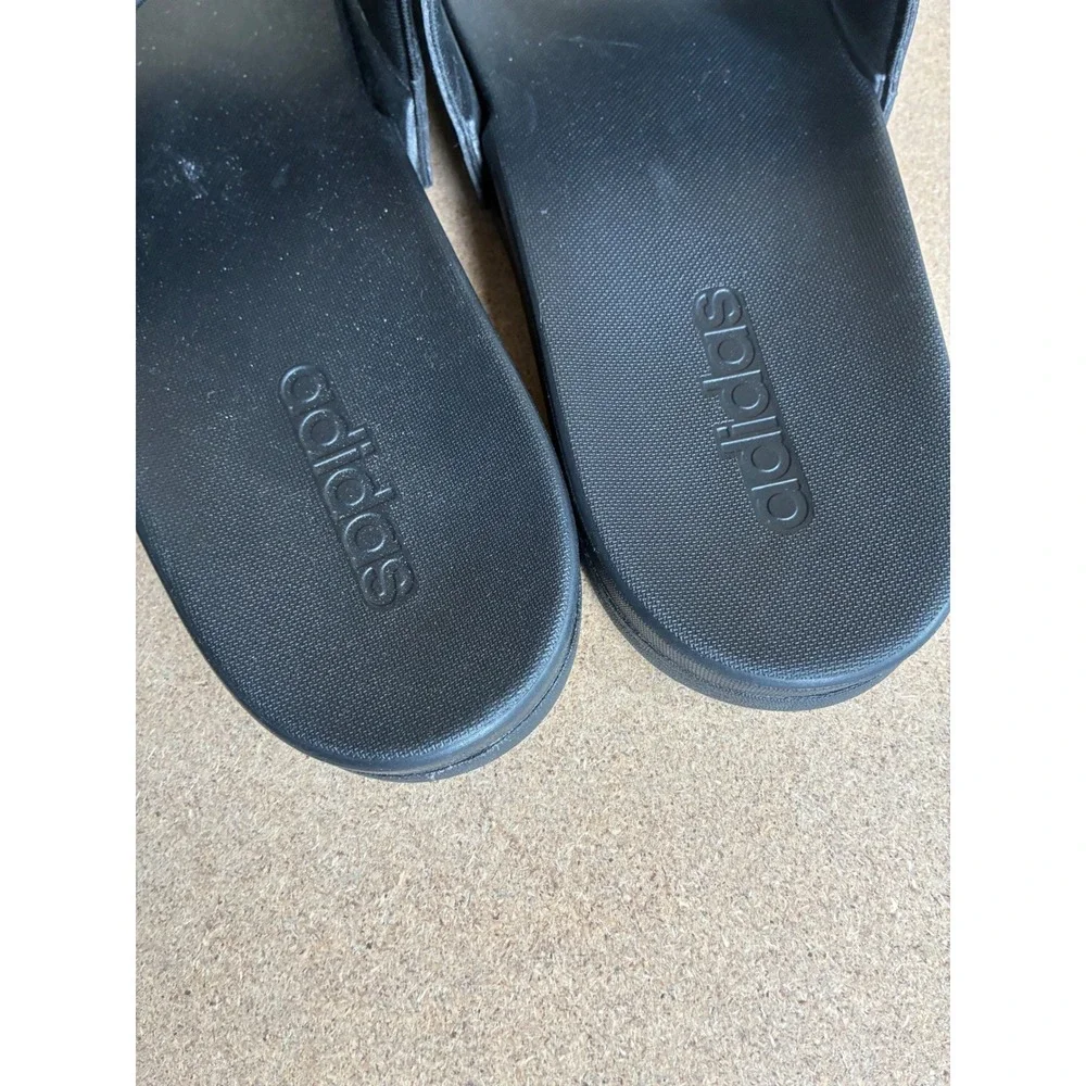 Adidas Adilette Shower Slides Mens 11 Black White 3 Stripe Sandals GZ5922